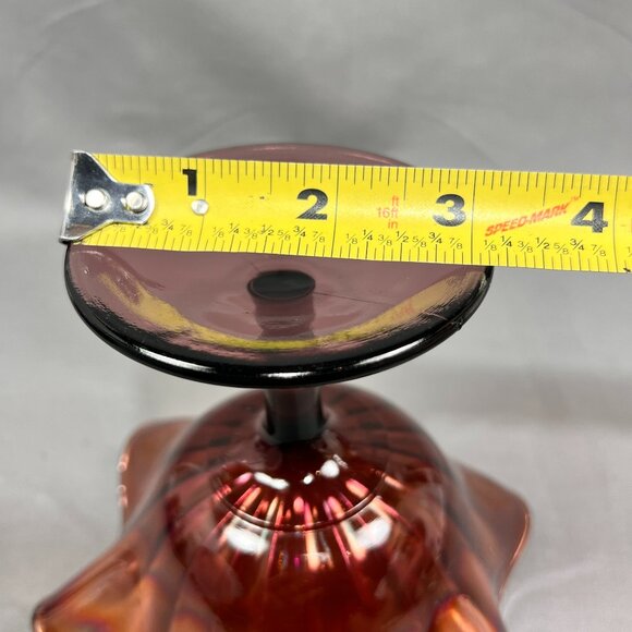 Vtg Fenton Carnival Stippled Rays Art Glass Comport Compote Amethyst Purple - Picture 16 of 16